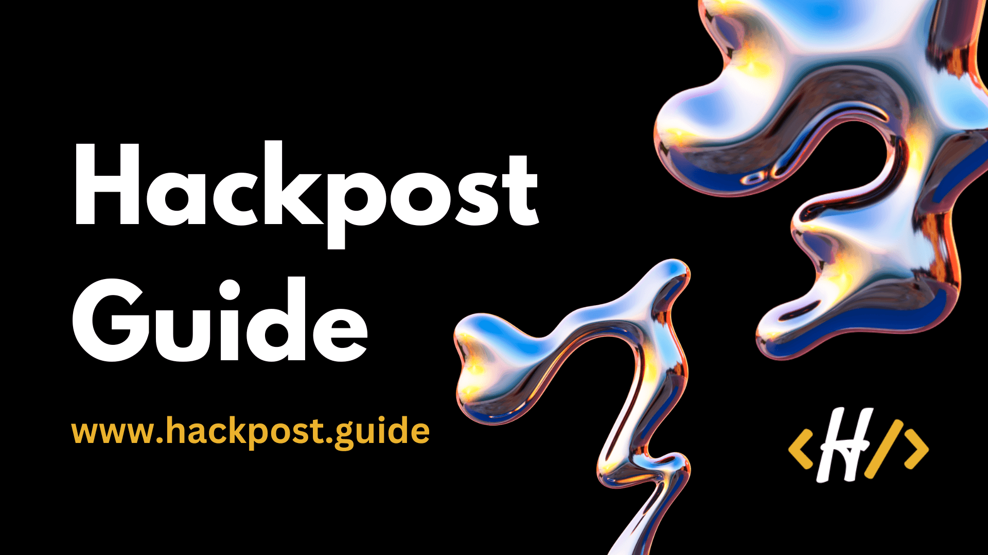 The Hackpost Guide homepage, listing curated hackathon guides and upcoming events.